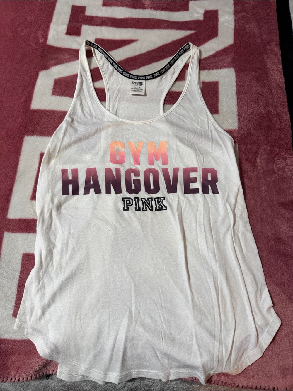 Victoria's Secret PINK White Racerback Tank
